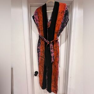 Osei-Duro Carmine Pink and Orange Batik Jumper